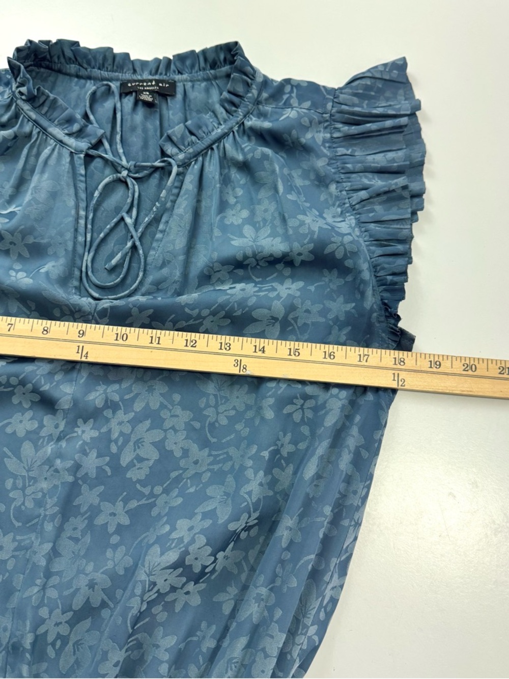 Current Air Sleeveless Pleated Smocked Tiered Dress Blue Floral XS Cottagecore - Picture 9 of 11